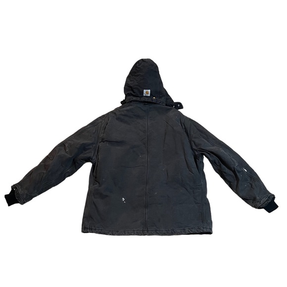 Carhartt Other - Carhartt Coat With Detachable Hood Mens XL Work Coat Black USA READ